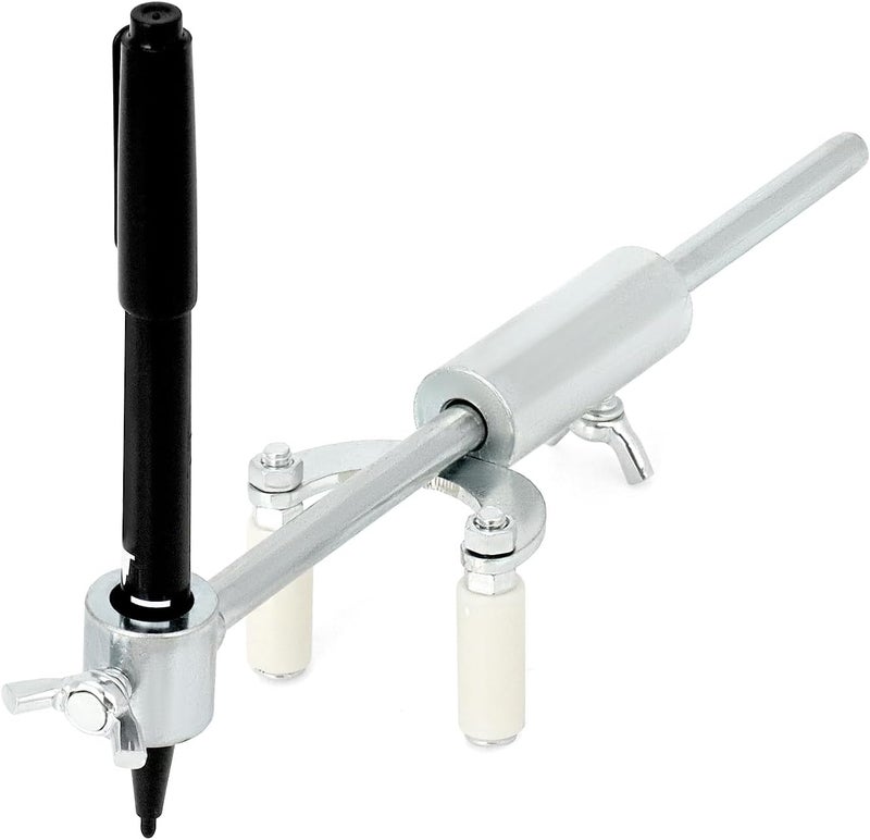 QWORK Auto Body Repair Scriber Tool Set - Adjustable Range 0-20cm for Precision Automobile Dent Repair and Car Body Line Marking - Including Parallel Scriber and Branched Line Pen - Image 1